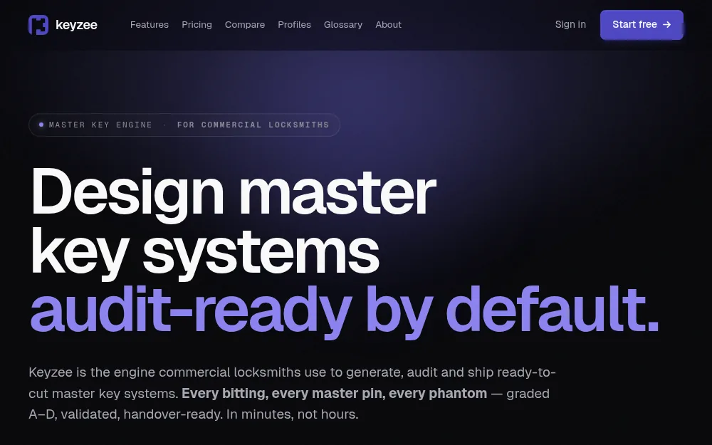 Keyzee marketing site